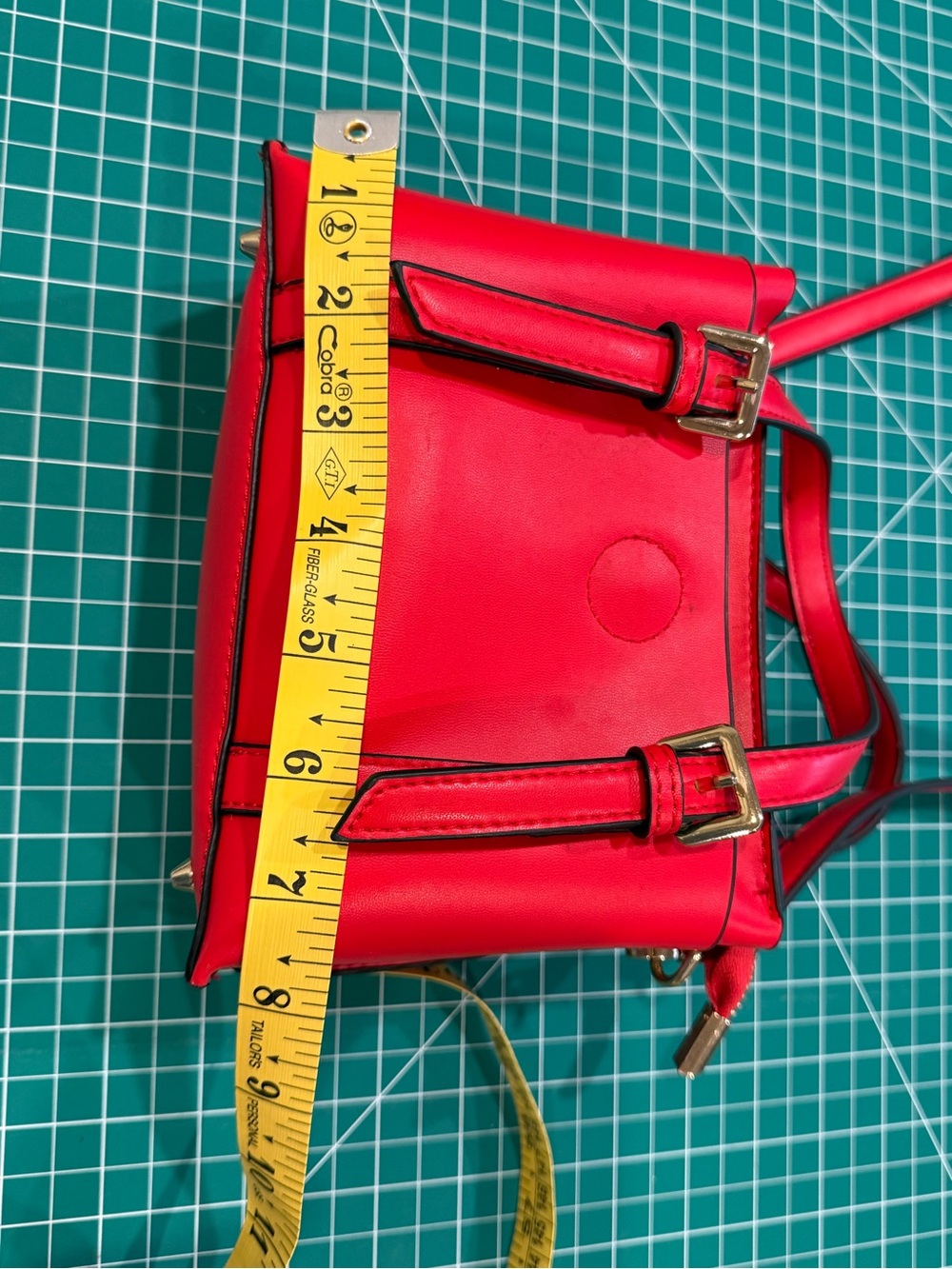 FOREVER 21 Red Mini Satchel Crossbody Bag Structured Top Handle - Picture 4 of 13